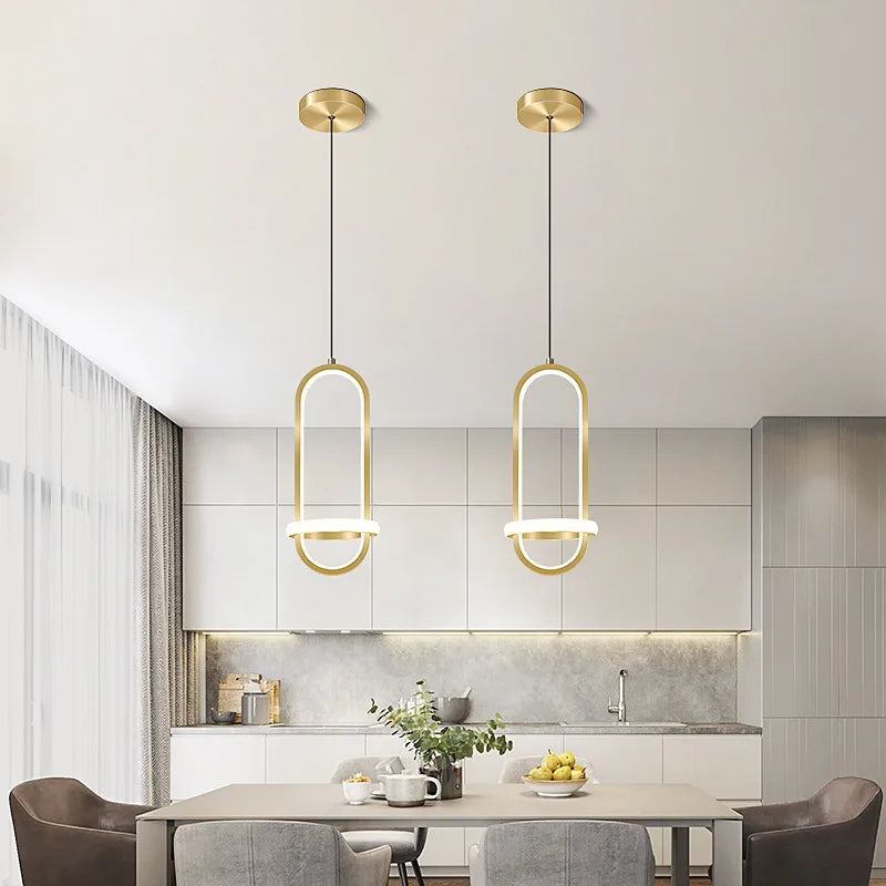 lustre moderne avec éclairage led décor intérieur - vue 2 sur 6