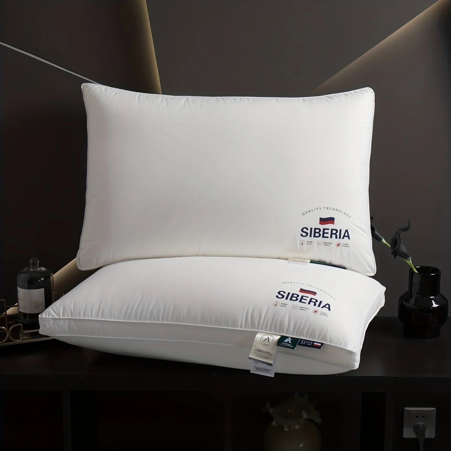 All Cotton Pillow with Thickened and Encrypted Core for Neck Protection, Available in 3 Heights, Bedroom Pillow, White - vue 7 sur 7