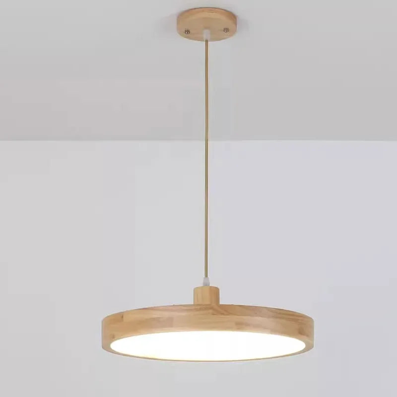 Lustre LED japonais à tête unique en rondins