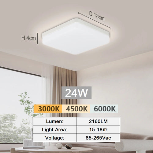 Tuya Smart LED plafonnier App commande vocale Alexa Google télécommande plafonniers carrés salon chambre éclairage - vue 21 sur 22