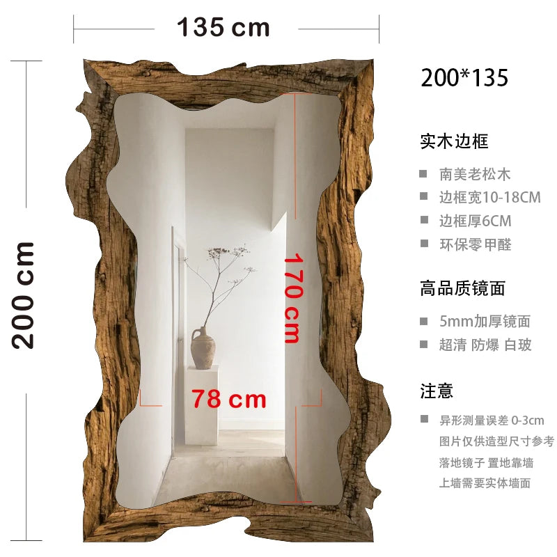 miroir moderne de luxe sur pied en bois décoratif pour la maison - vue 12 sur 18