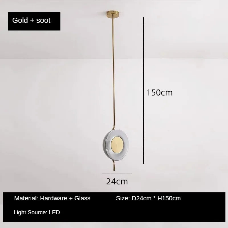 Modern glass chandelier for minimalist interior decor - vue 8 sur 8