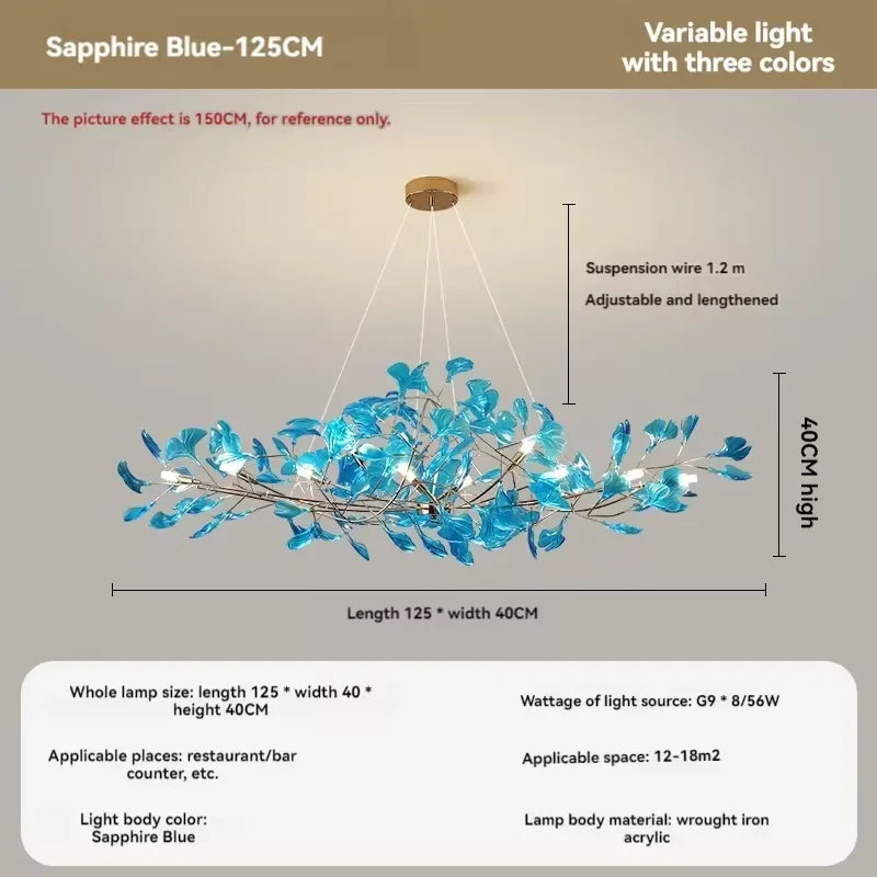 lustre romantique nordique artpad avec feuilles en acrylique pour la maison - vue 18 sur 21
