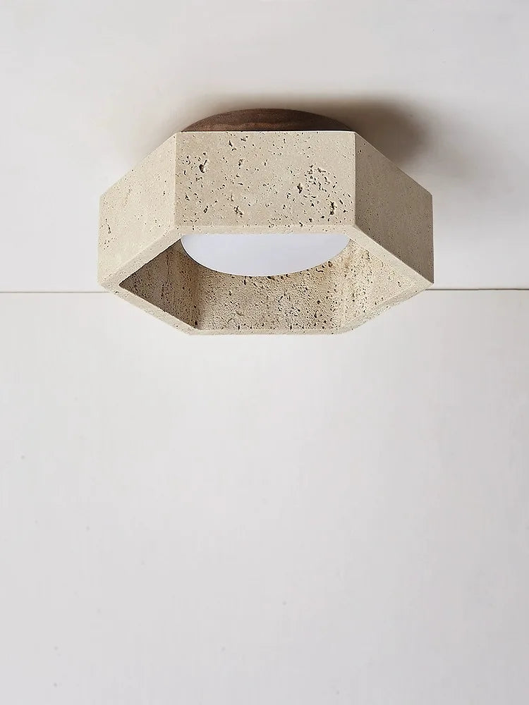 plafonnier led style moderne wabi-sabi en bois clair - vue 5 sur 6