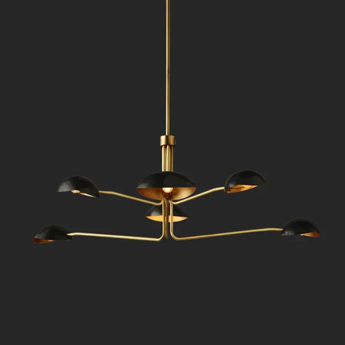 lustre rétro en cuivre lampe créative à bras long design industriel