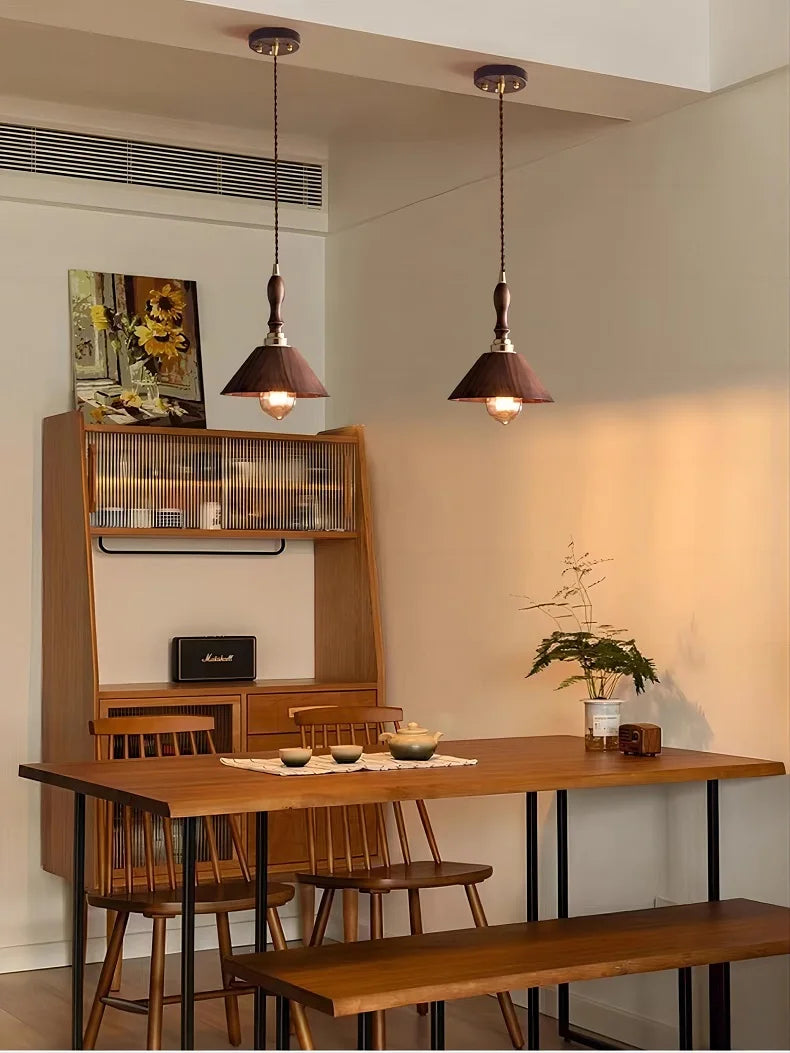lustre en bois massif style japonais pour intérieur élégant - vue 5 sur 7
