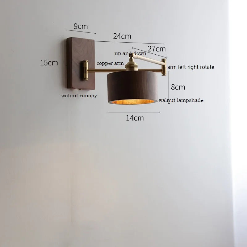 Applique murale LED en bois de frêne et de noyer - vue 15 sur 23