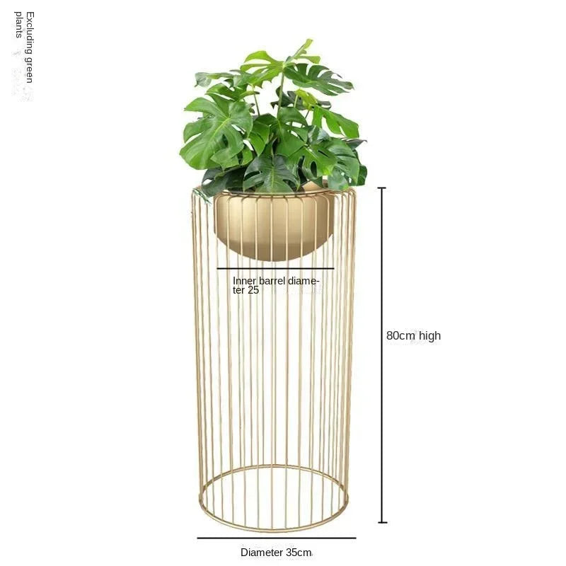 Gold Iron Flower Rack Indoor Vertical Plant Stand, Living Room Balcony, Elegant Flowerpot Holder, Modern Home Decor - vue 6 sur 10