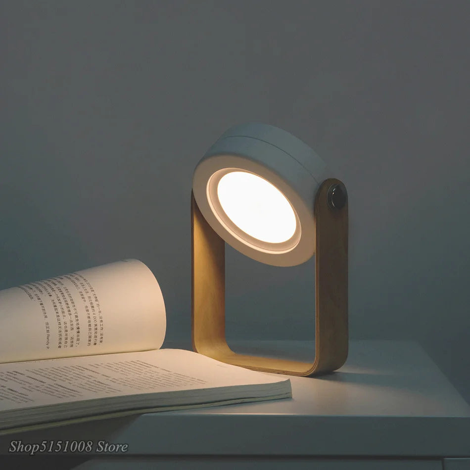 Nouvelle poignée en bois créative pliable veilleuses lampe de lecture lampe lanterne Portable télescopique pliante Led lampe de Table USB charge - vue 6 sur 9