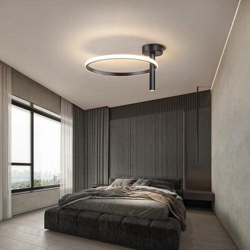 Modern minimalist LED ring ceiling light for home décor - vue 2 sur 24