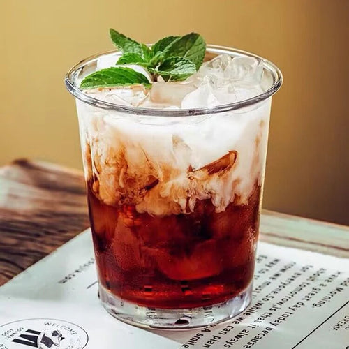 Tasses verre transparent style old fashioned café luxe