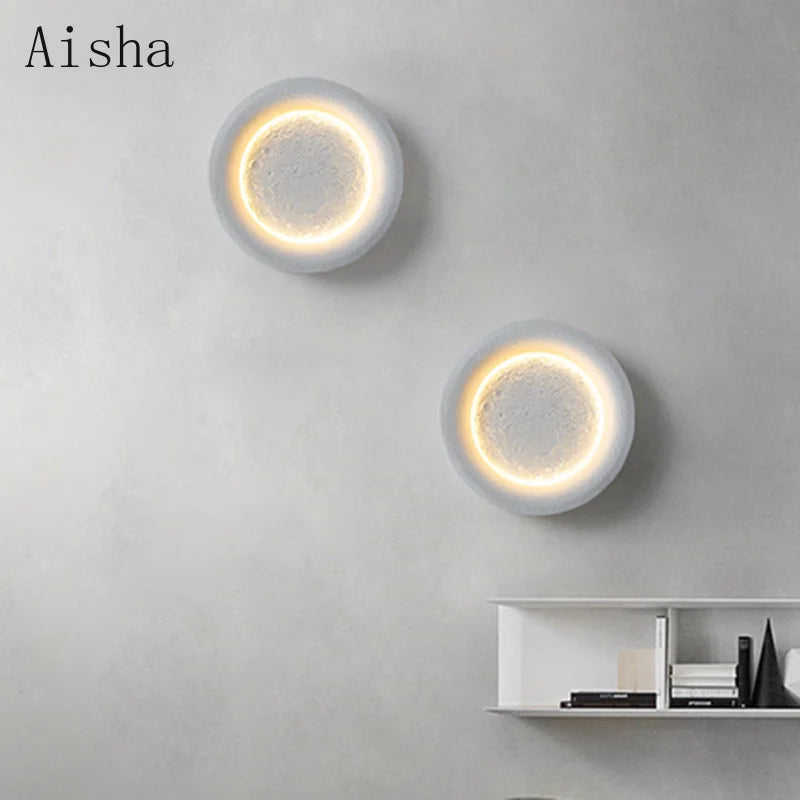 applique murale lune en résine design créatif décoratif luxe - vue 5 sur 7