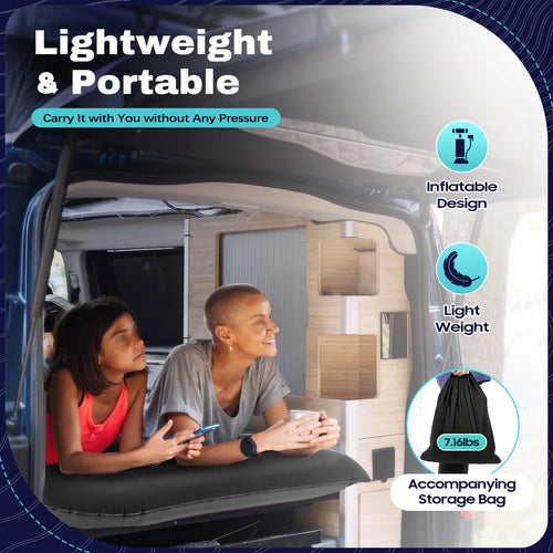 Car Mattress, SUV Car Air Mattresses, Movable, Thicker Air Bed for Travel, Camping, Outdoor Activities, Removable Inflatable Bed - vue 4 sur 7