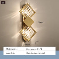 FKL moderne cristal applique salon TV fond mur chambre chevet allée décoration lumière luxe applique