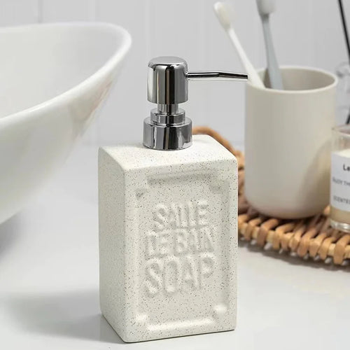 distributeur de savon moussant en céramique pour salle de bain et cuisine - vue 2 sur 9