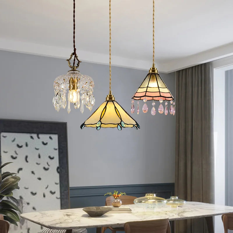 suspension en verre tiffany multicolore pour intérieur élégant - vue 10 sur 10