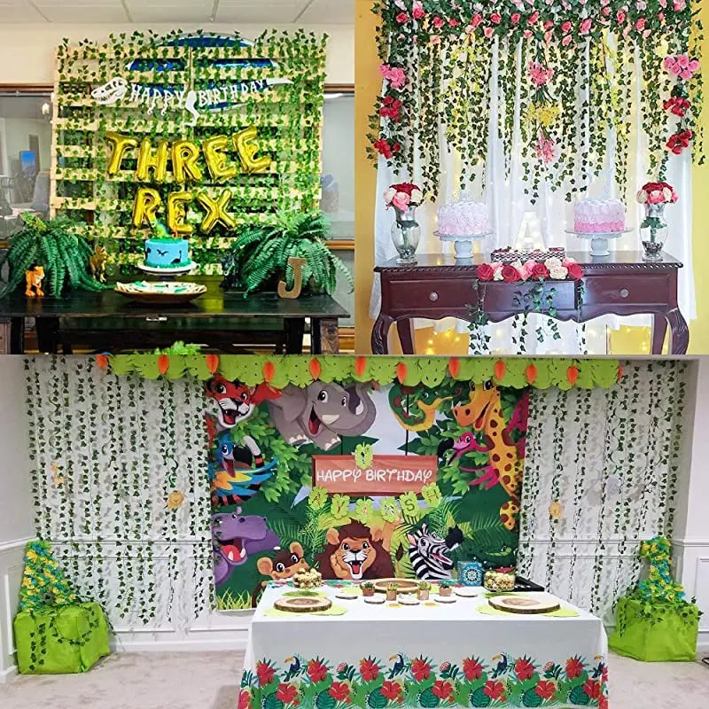 plante artificielle lierre suspendue pour décoration murale et mariage - vue 7 sur 30