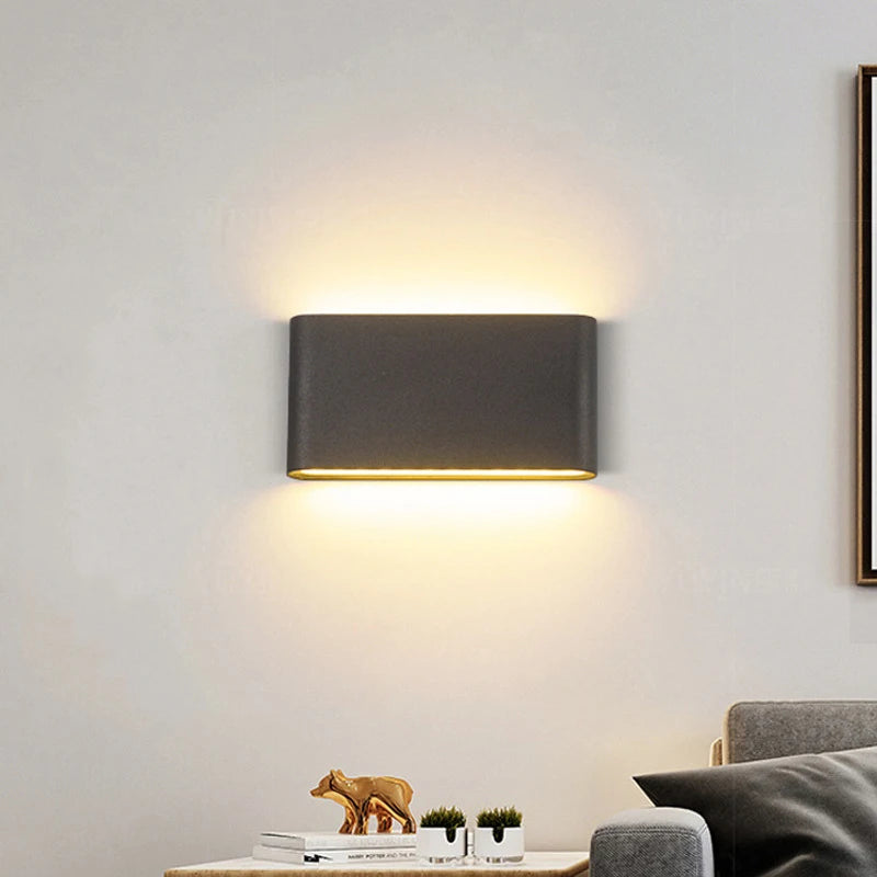 applique murale led moderne étanche luminaire décoratif intérieur extérieur aluminium - vue 4 sur 15