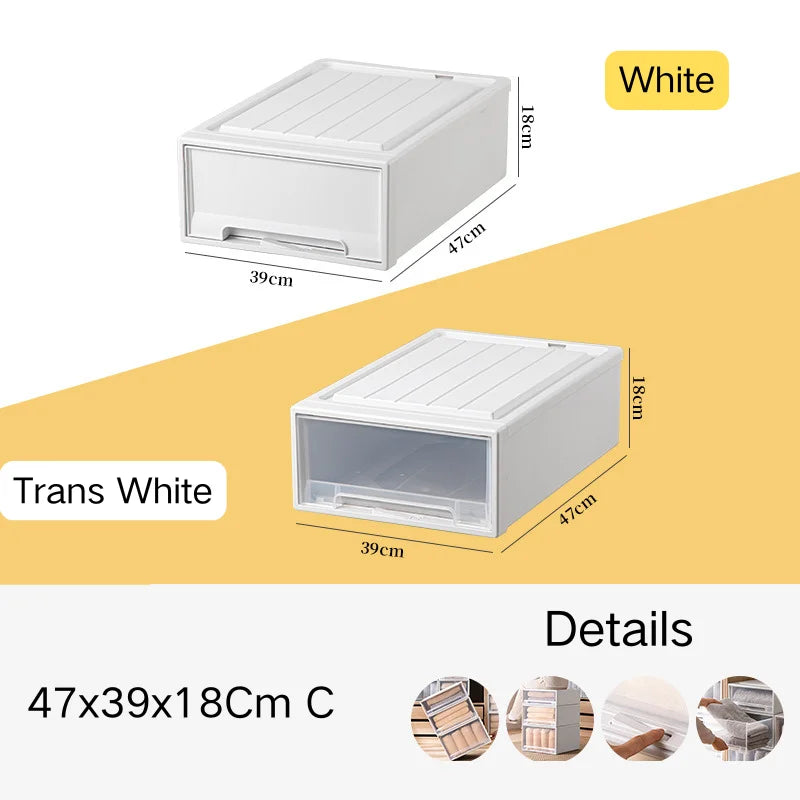 tiroirs empilables en plastique transparent pour rangement pratique - vue 23 sur 48