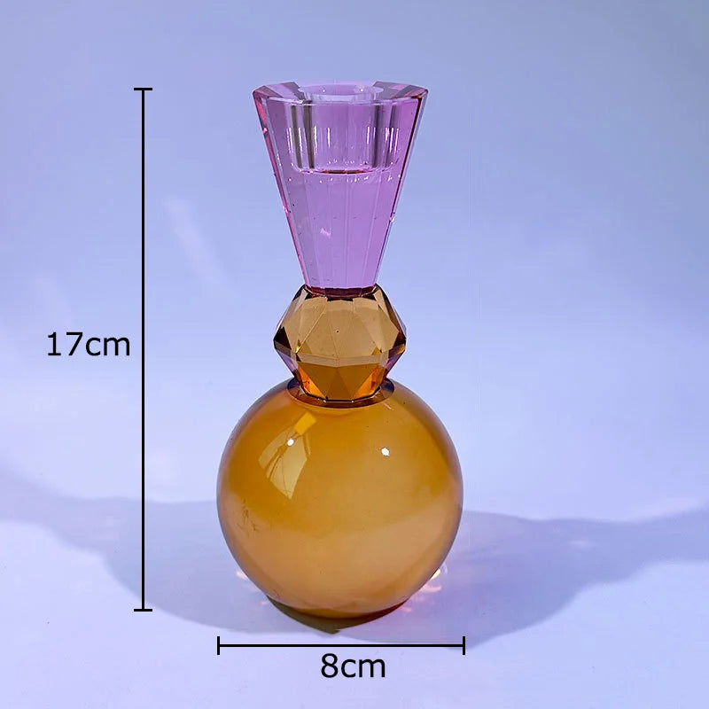 Coloured crystal candle holders for modern and romantic decor