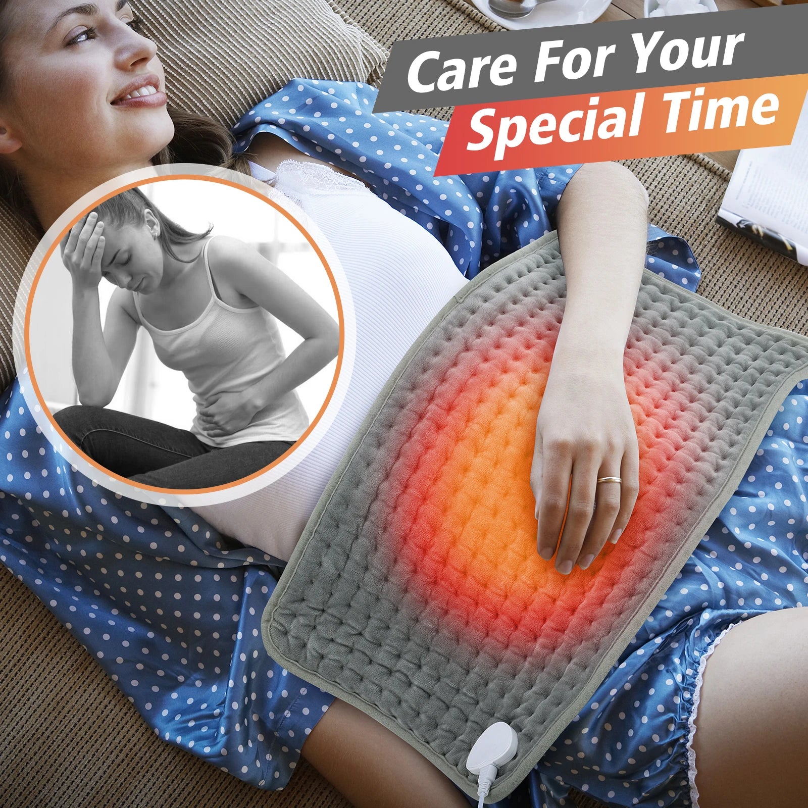 Electric Heating Blanket, Heated Mat Multifunctional Heating Pad for Bed Sofa Warm Winter Thermal Blankets Warmer Home OfficeUse - vue 3 sur 9