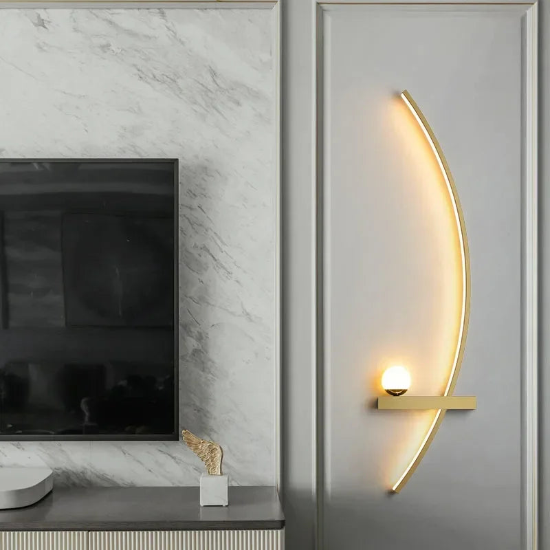applique murale led nordique rayée pour décoration intérieure - vue 6 sur 17