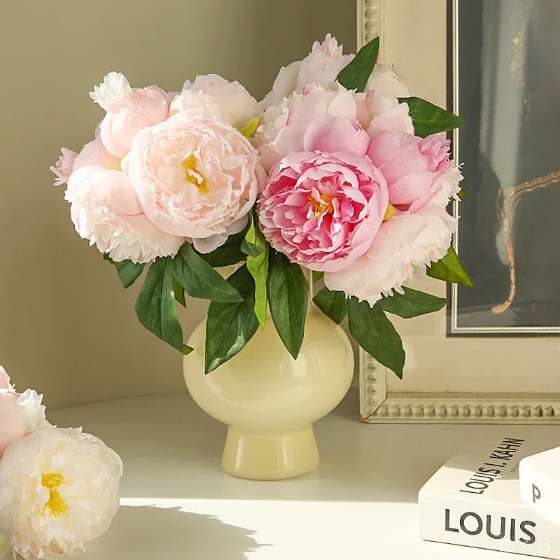 bouquet de pivoines en soie pour décoration élégante intérieure - vue 5 sur 7