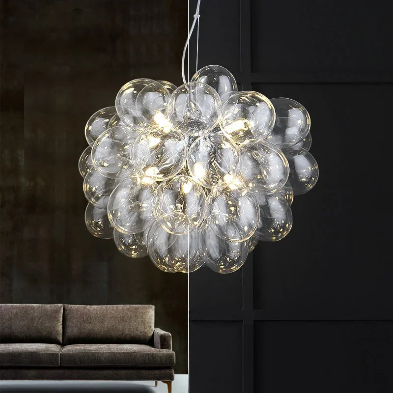 lustre moderne en verre pour décoration intérieure créative - vue 3 sur 16