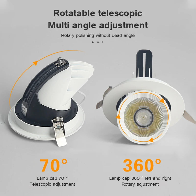 Spot Led Downlight 360 rotation réglable encastré Downlight salle à manger salon Spot luminaires Led 85 ~ 265V - vue 11 sur 14