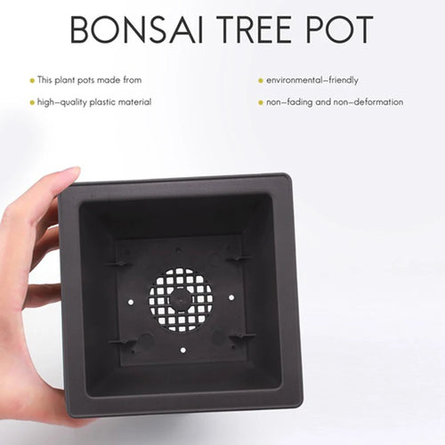15 PCS 4.7 Inch Flower Pot, Square Plastic Bonsai Training Pot, Flower Succulent Flower Pot Container, for Garden, Interior, Home - vue 7 sur 6