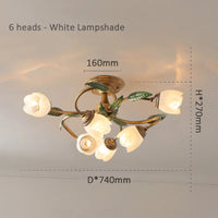 lampe décorative led 6 têtes style rétro américain romantique