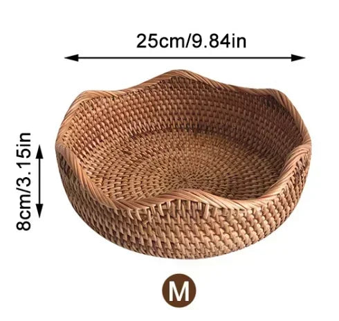 panier de rangement tissé à la main en rotin pour cuisine et pique-nique - vue 17 sur 22
