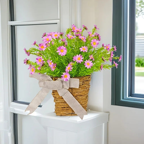 panier de fleurs artificielles couronne de printemps pour décoration de Pâques - vue 4 sur 10
