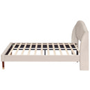 VSOGA Upholstered Bed 140*190 With Slatted Base And Headboard Teen Bed Single Bed Velvet, Beige