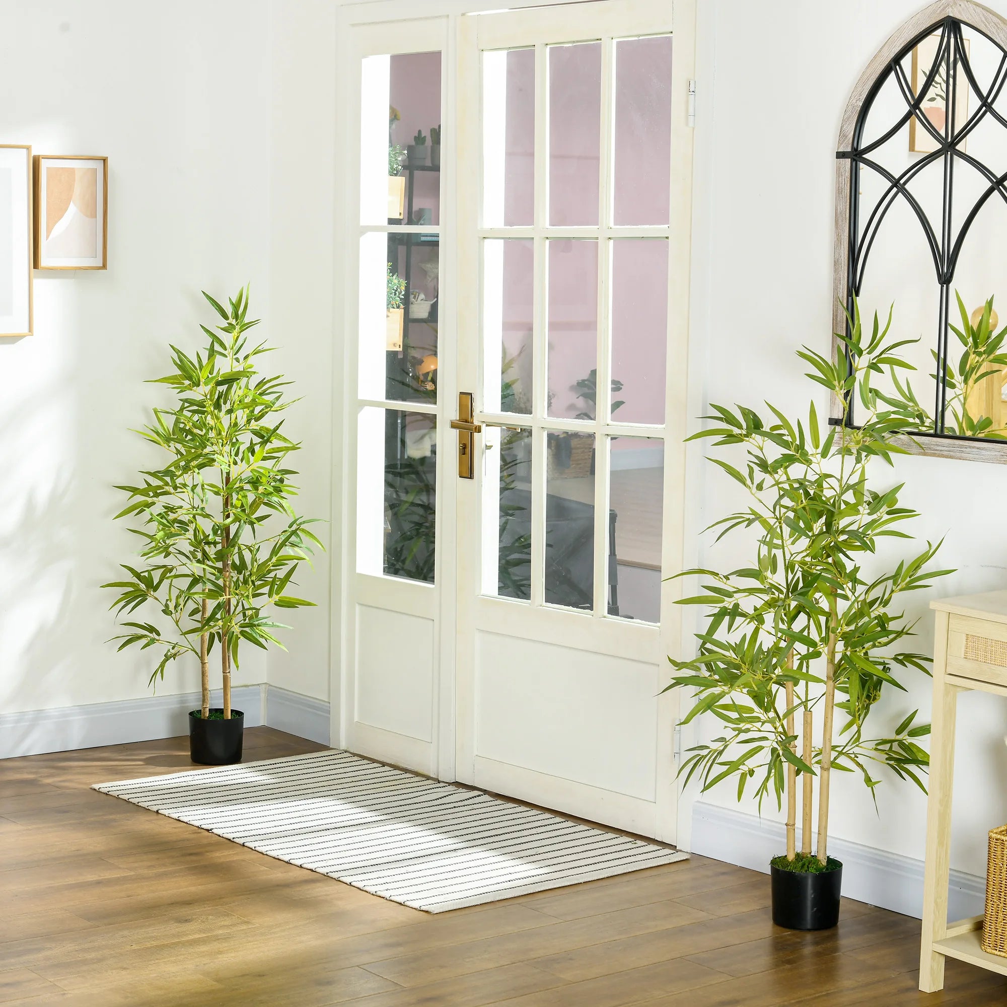 lot de 2 plantes artificielles avec pot et 498 feuilles - vue 4 sur 7