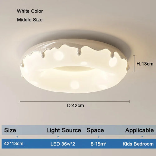 Minimalist LED ceiling light with decorative donut design - vue 14 sur 14