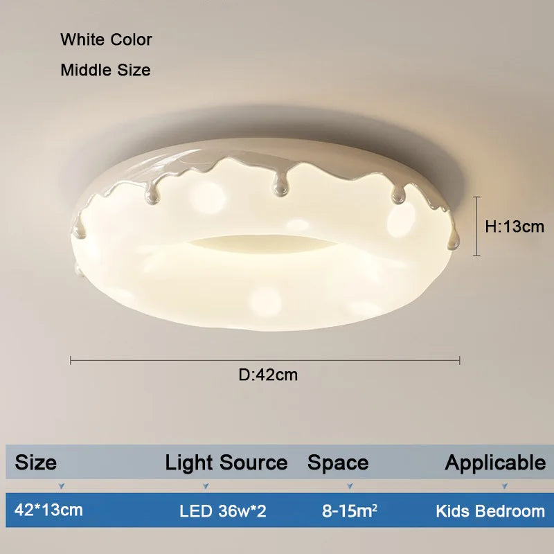 Minimalist LED ceiling light with decorative donut design - vue 13 sur 14