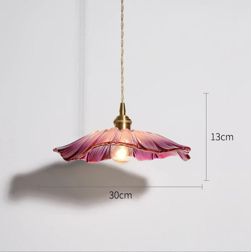 Suspension Vintage en verre de fleur - vue 9 sur 10