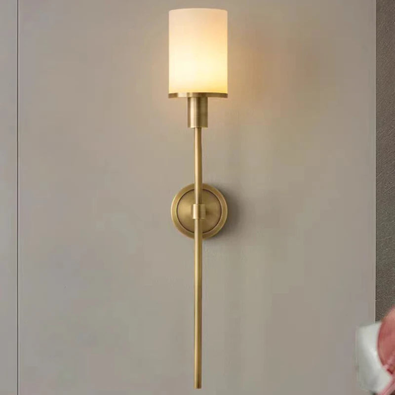 applique murale en marbre naturel avec ampoule en laiton - vue 4 sur 8