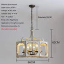 lustre rétro américain en bois massif pour villa vintage