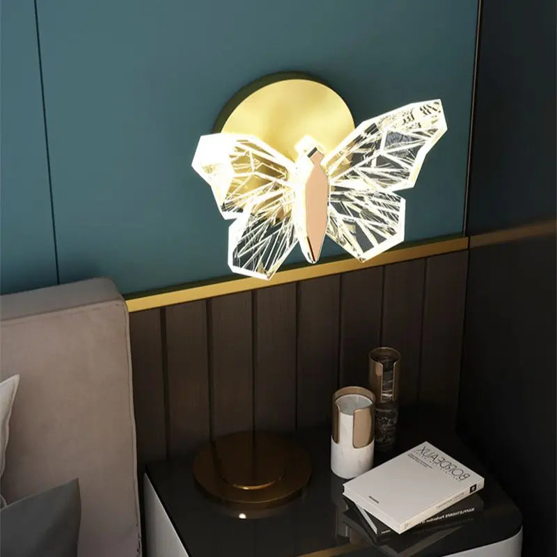 applique murale LED cristal papillon de luxe - vue 3 sur 7