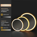 miroir rond éclairé avec cadre en aluminium et fonction mémoire