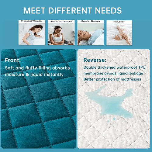1pc 3D Air Fabric Thick Mattress Cover, 100% Waterproof Mattress Protector, Soft and Breathable Fitted Bed Sheet (No Pillowcase) - vue 3 sur 9