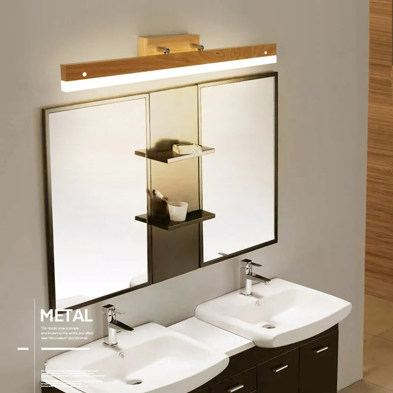 applique murale led en bois massif style nordique pour lecture - vue 6 sur 10