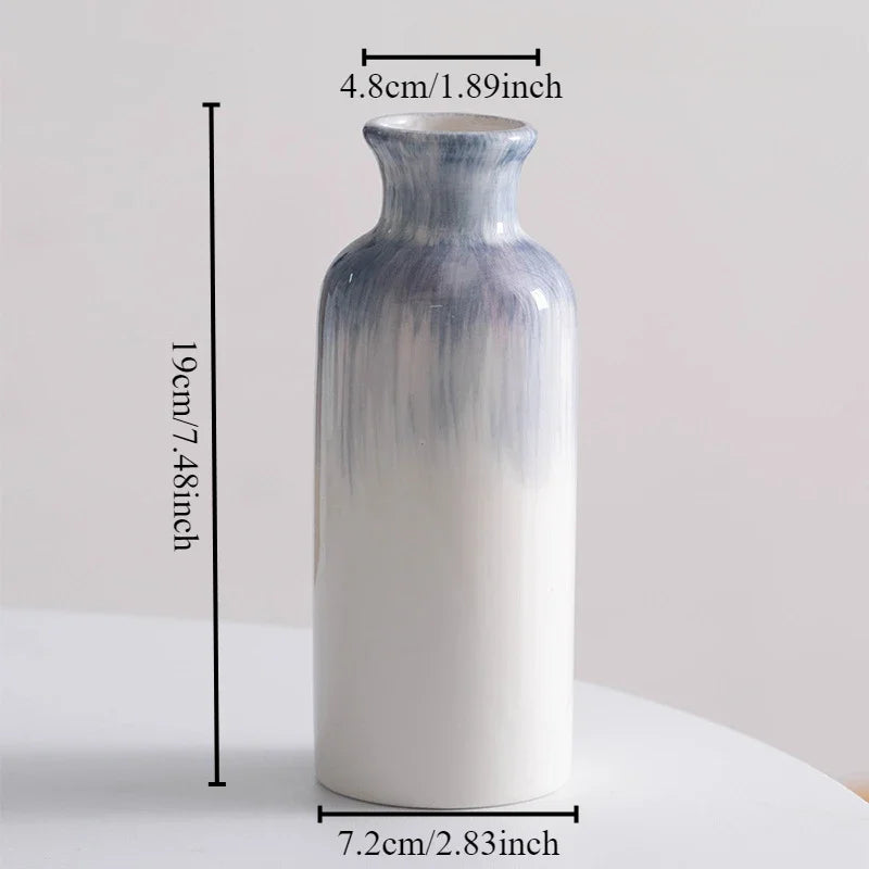 vase en céramique peint à la main pour fleurs séchées et fraîches - vue 9 sur 12