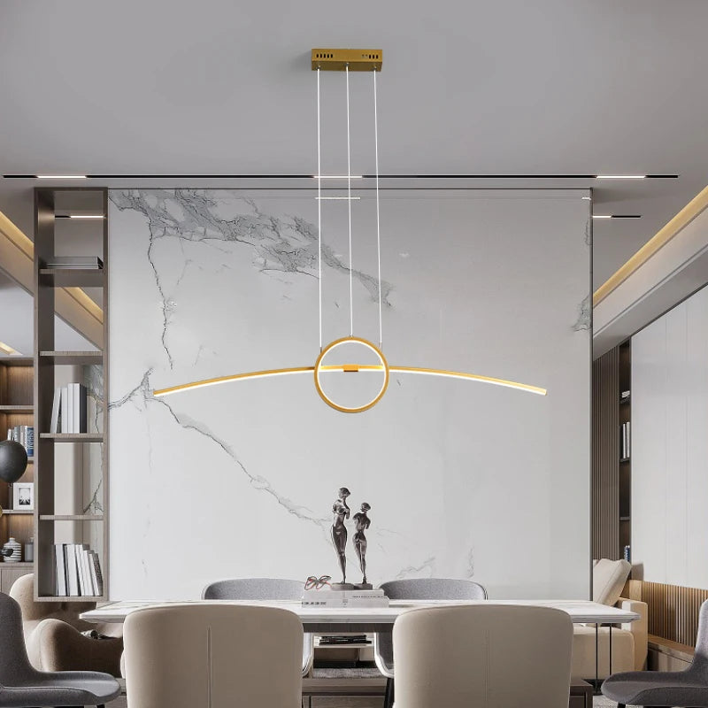 suspension moderne créative avec lumières led pour maison intelligente - vue 6 sur 8