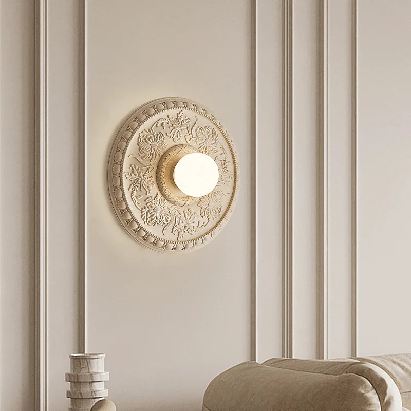applique murale rétro haute gamme avec abat-jour en verre blanc