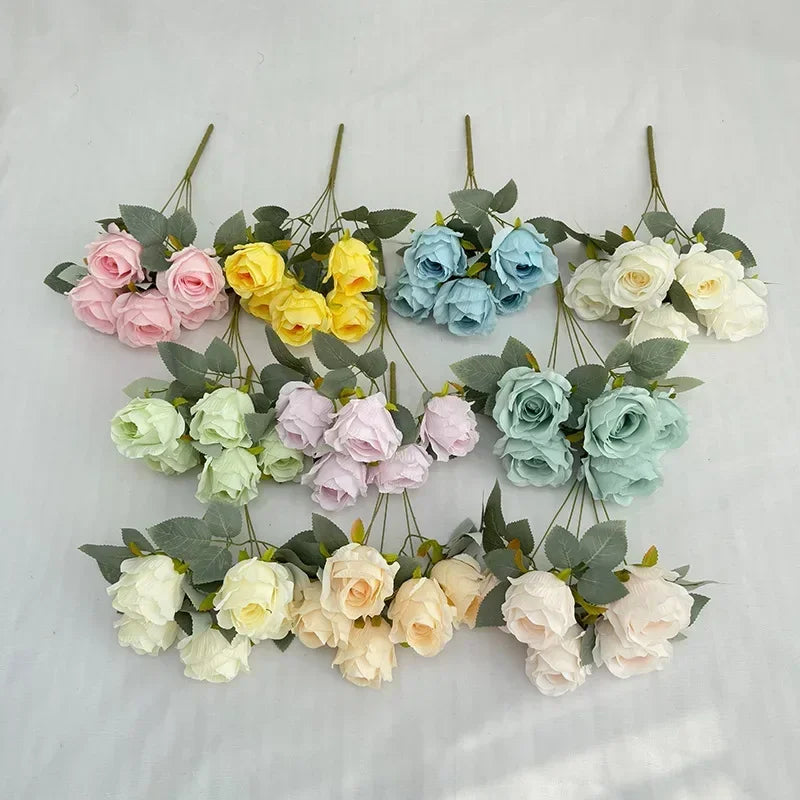 bouquet de roses artificielles en soie pour mariée décoration élégante - vue 5 sur 16