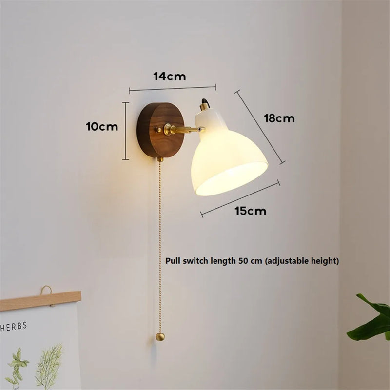 applique murale moderne en verre et laiton avec interrupteur