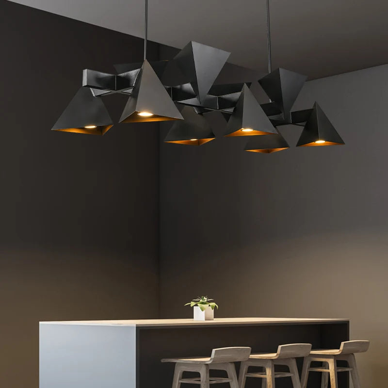 lustre nordique postmoderne luxe géométrique en fer - vue 5 sur 6